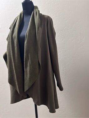 DREW Olive Green Textured Knit Cardigan
